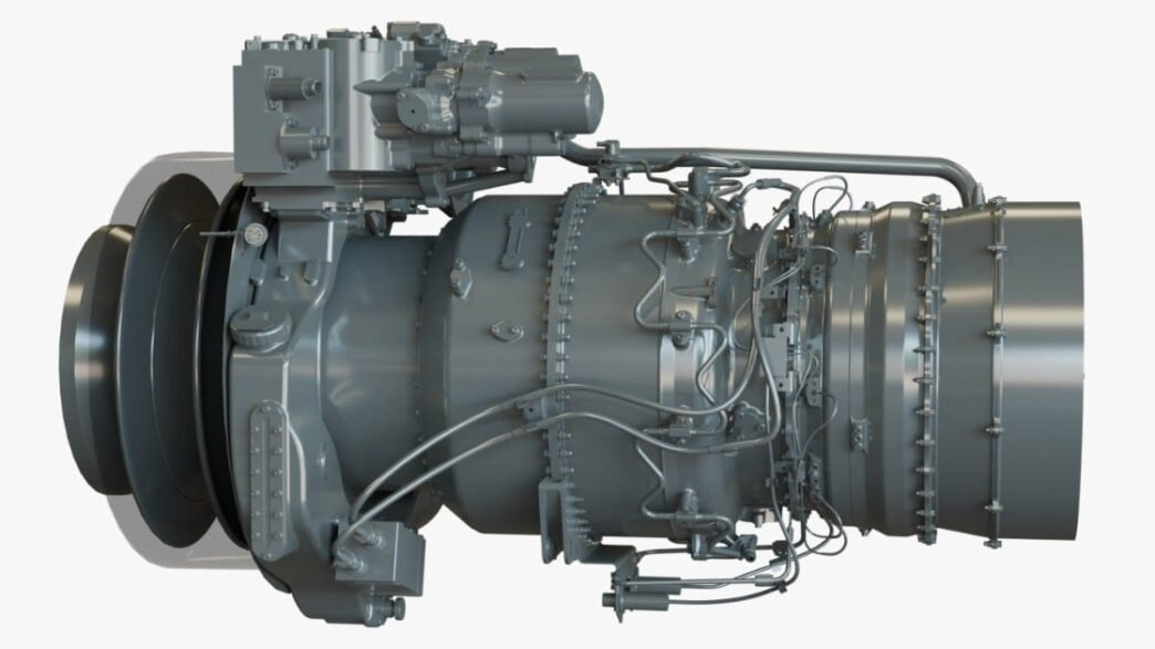 The image shows the aravalli helicopter engine prototype