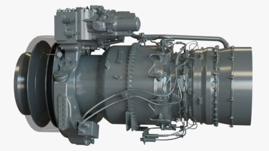 The image shows the aravalli helicopter engine prototype